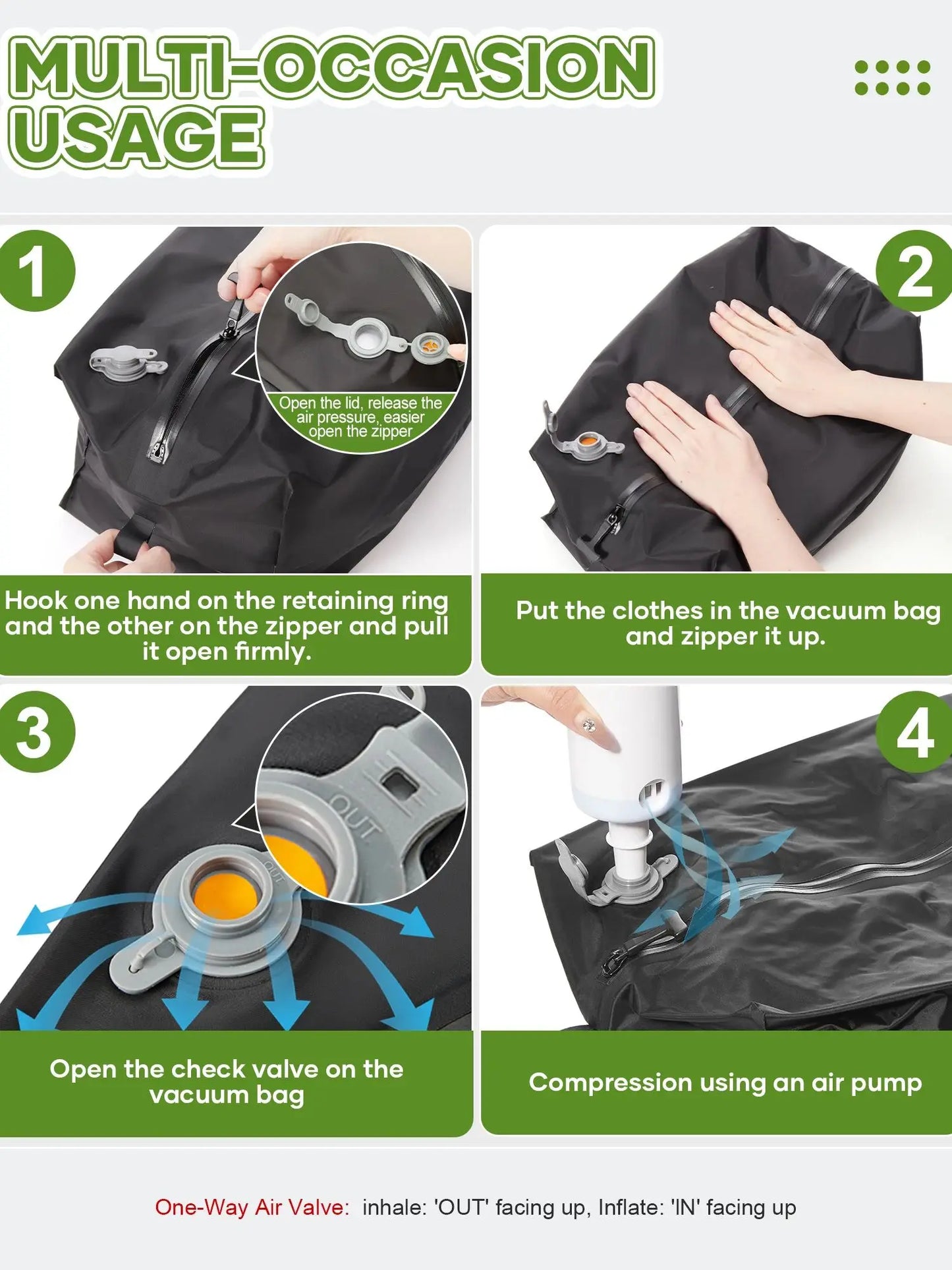 Vacuum Storage Bags for Clothes with Electric Pump, Travel Essentials Uitcases Clothes Organizer Bags, Vacuum Compression Bags