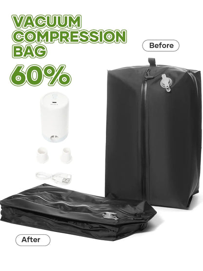 Vacuum Storage Bags for Clothes with Electric Pump, Travel Essentials Uitcases Clothes Organizer Bags, Vacuum Compression Bags